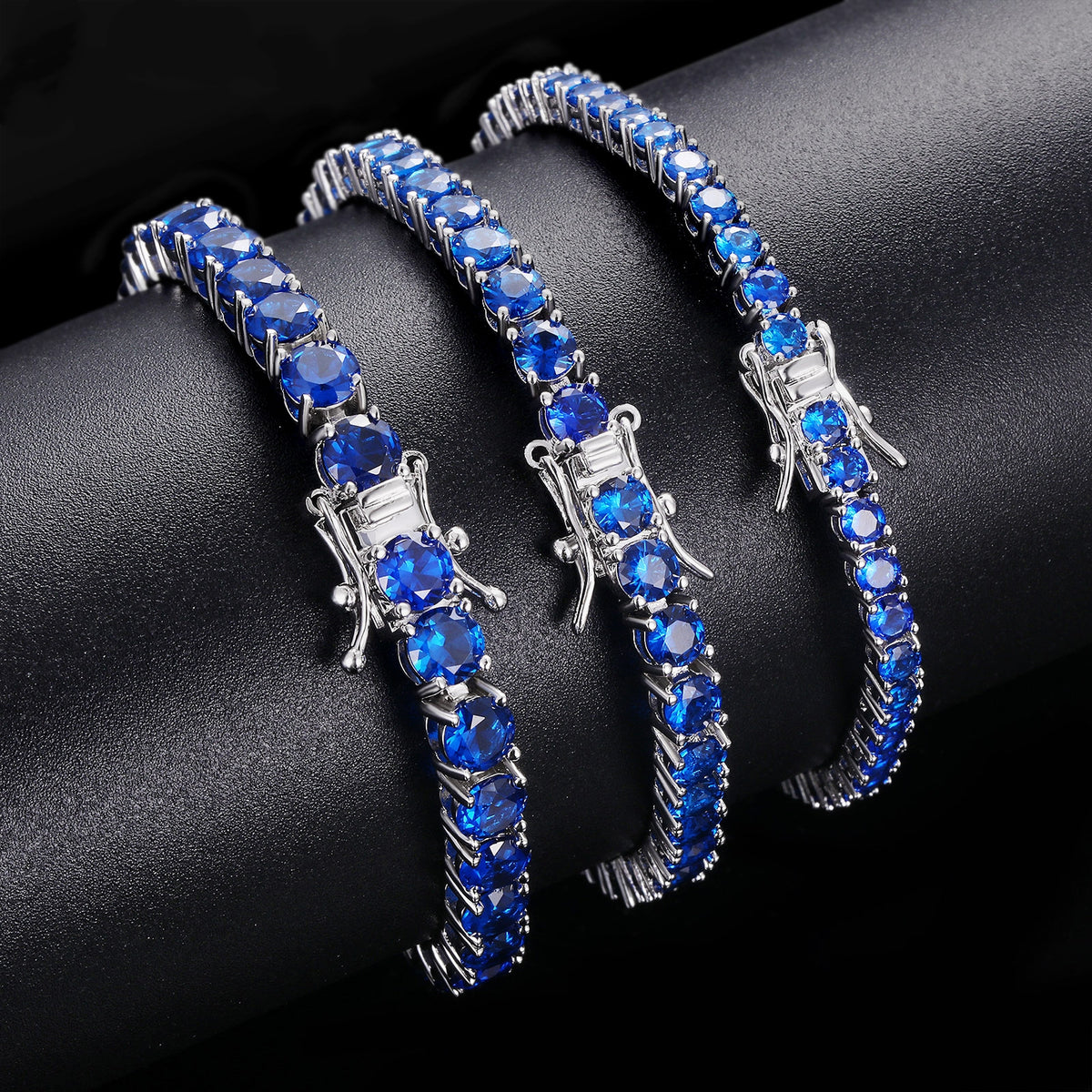 Women&Men's 5mm Blue Spinel Tennis Bracelet