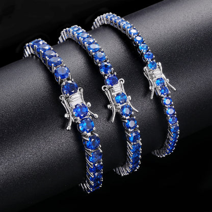 Women&Men's 5mm Blue Spinel Tennis Bracelet