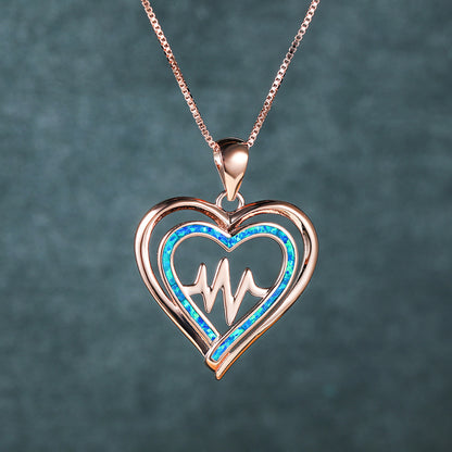 Opal Electrocardiogram Necklace