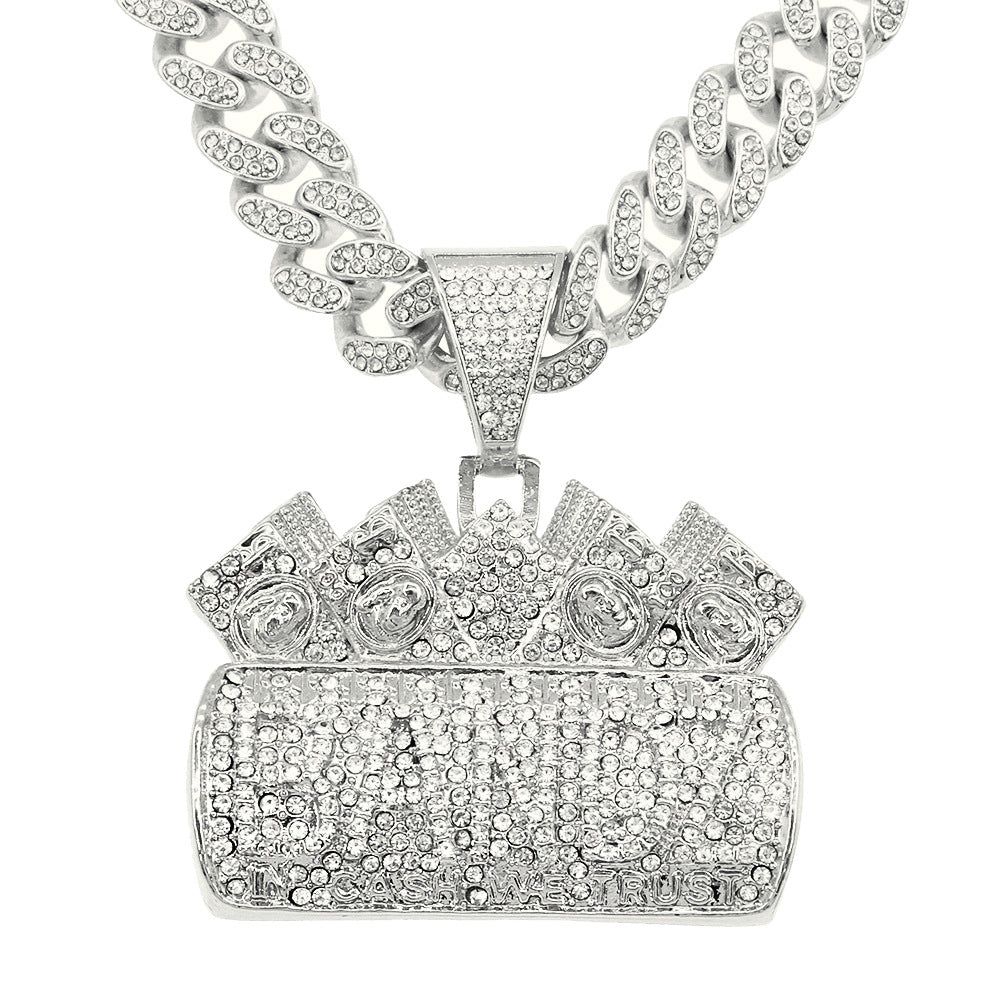 Hip-Hop Exaggerated Letter Cuban Chain Pendant Necklace