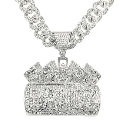 Hip-Hop Exaggerated Letter Cuban Chain Pendant Necklace
