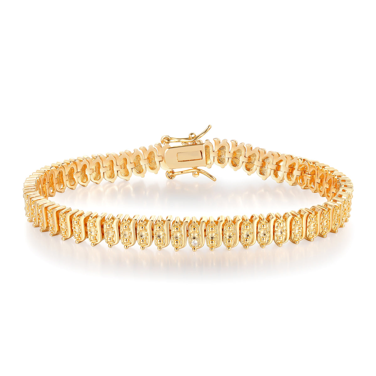 Women&Men's Hip-Hop Hollowed-Out Zircon Tennis Bracelet