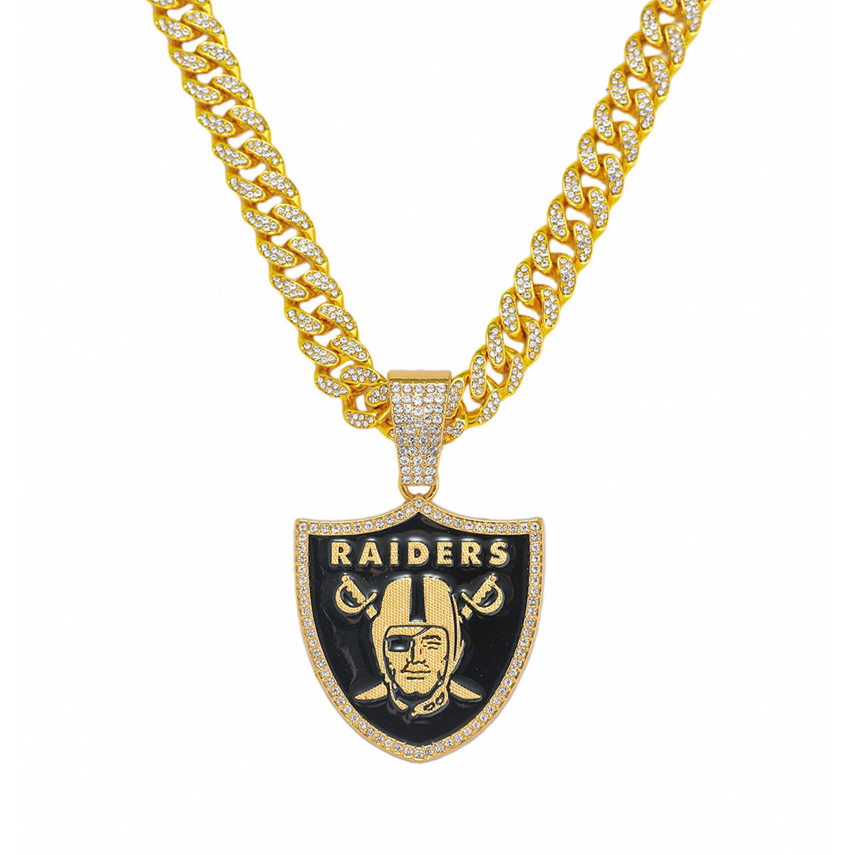 Hip-Hop Pirate Shield Cuban Chain Pendant Necklace