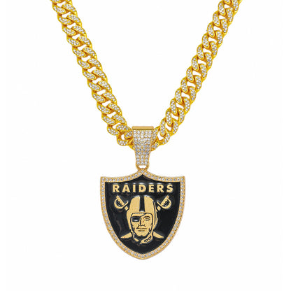 Hip-Hop Pirate Shield Cuban Chain Pendant Necklace