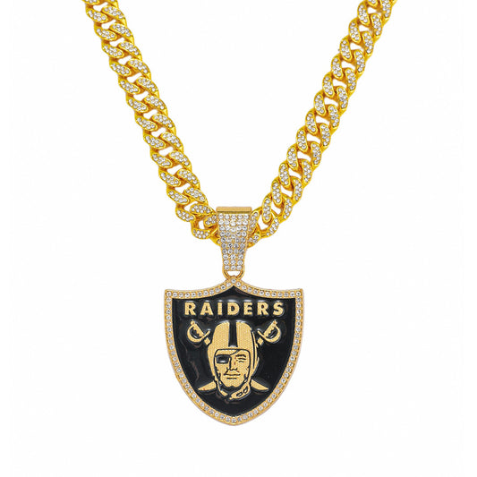 Hip-Hop Pirate Shield Cuban Chain Pendant Necklace