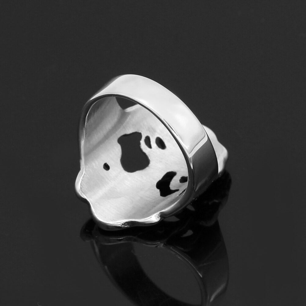 Vintage Solid Stainless Steel Punk Hollow Tree of Life Ring for Men