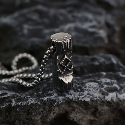Vintage Stainless Steel Viking Symbol Pendant Necklace for Men