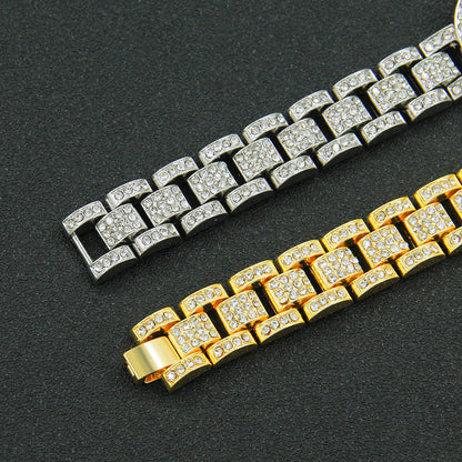 Hip-Hop Rotatable Cross Watch Bracelet