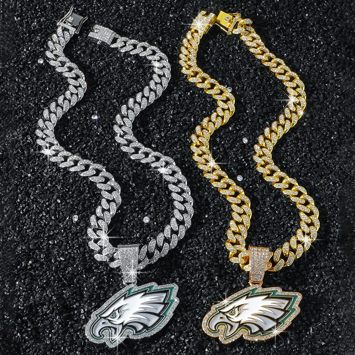 Hip-Hop Style Eagle Cuban Chain Pendant Necklace