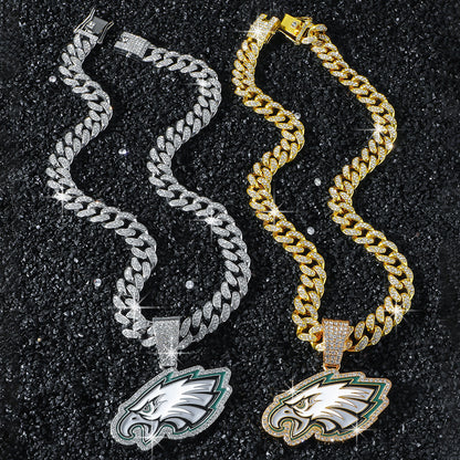 Hip-Hop Style Eagle Cuban Chain Pendant Necklace