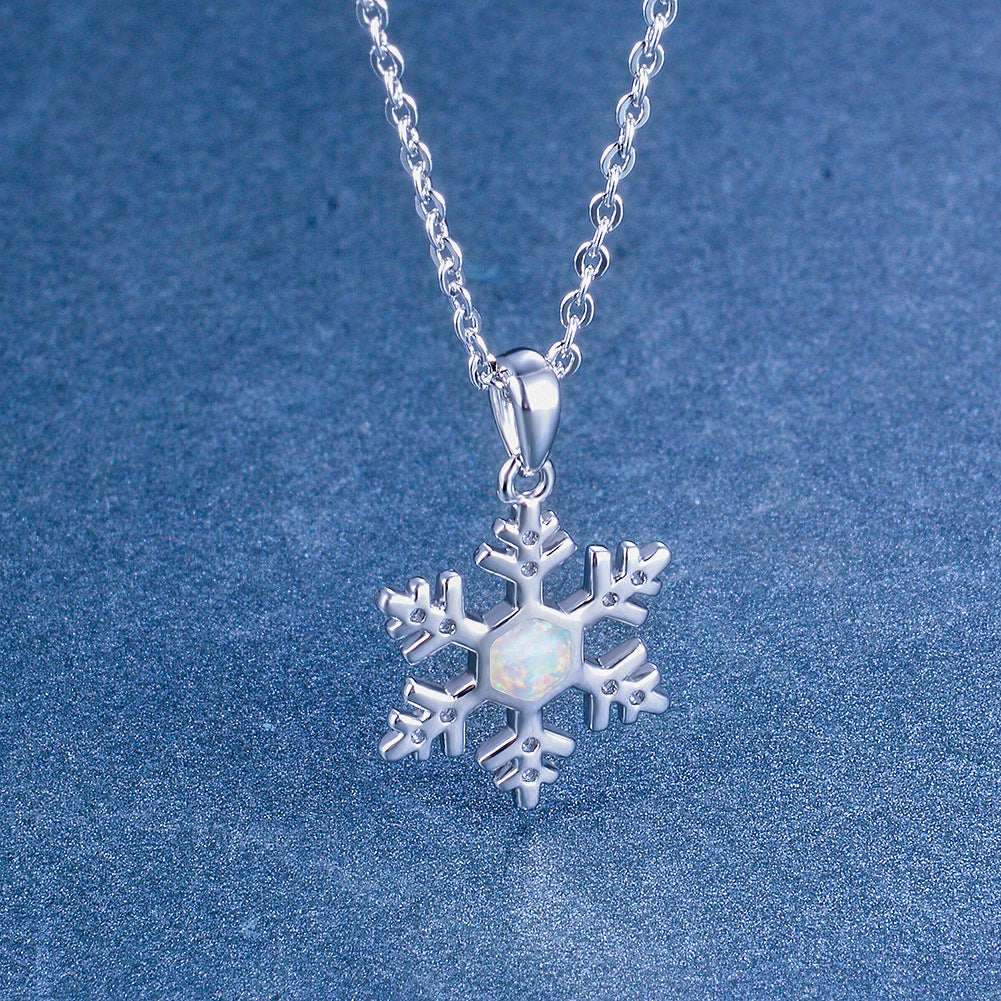 Fashion platinum snowflake white Australian jewelry necklace