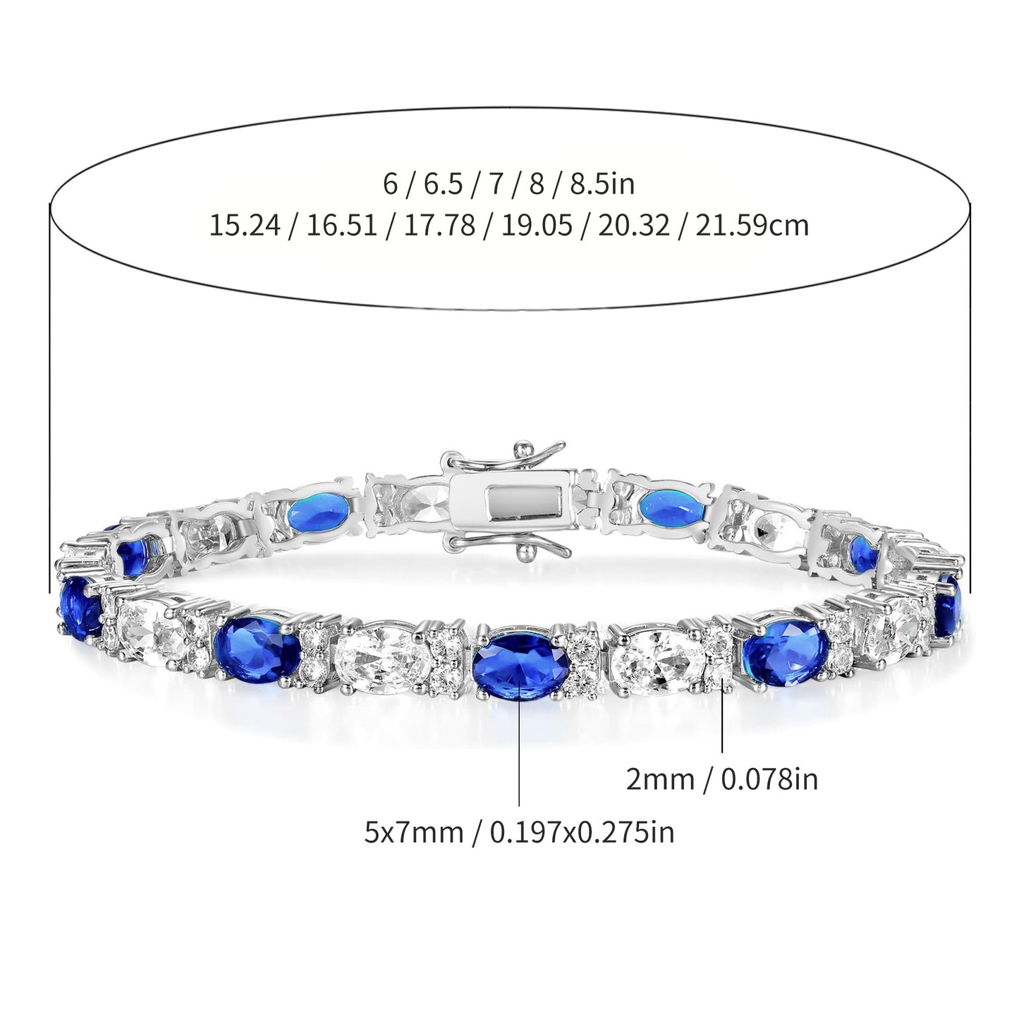 Women&Men's 5mm Cubic Zirconia Tennis Cuban Bracelet