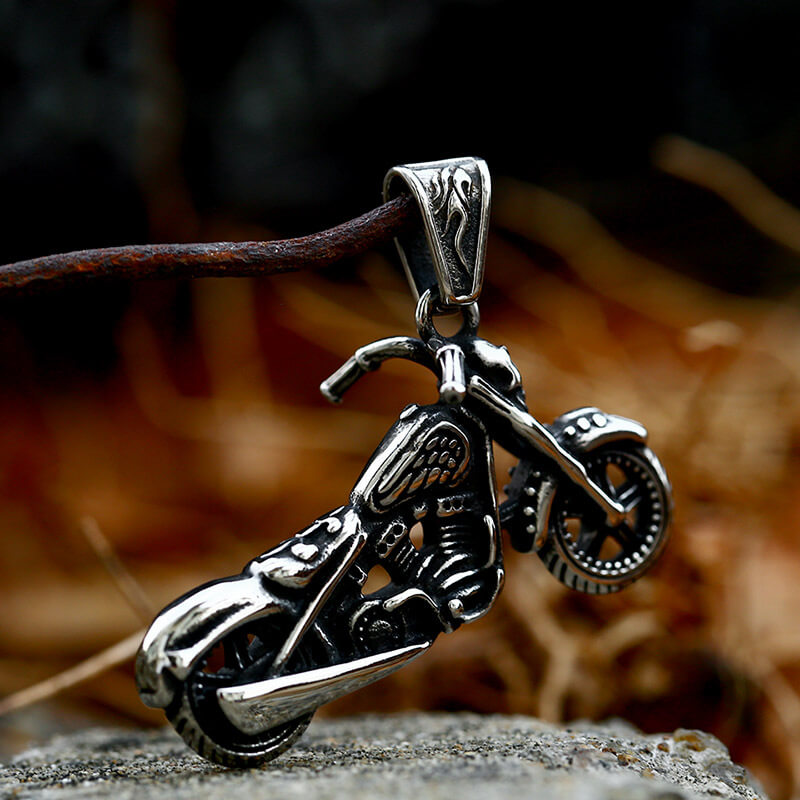 Men's Steel Motorcycle Retro Hip Hop Biker Jewelry Pendant Necklace