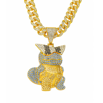 Hip-Hop Cartoon Turtle Cuban Chain Pendant Necklace