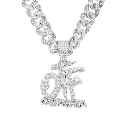 Hip-Hop Letter Cuban Chain Pendant Necklace