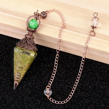 Ancient Red Seven-Colored Crystal Resin Spiritual Pendulum