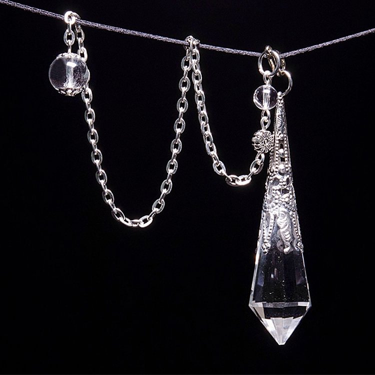 Vintage 12-Faceted Clear Crystal Meditation Pendulum