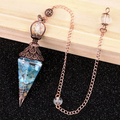 Ancient Red Seven-Colored Crystal Resin Spiritual Pendulum