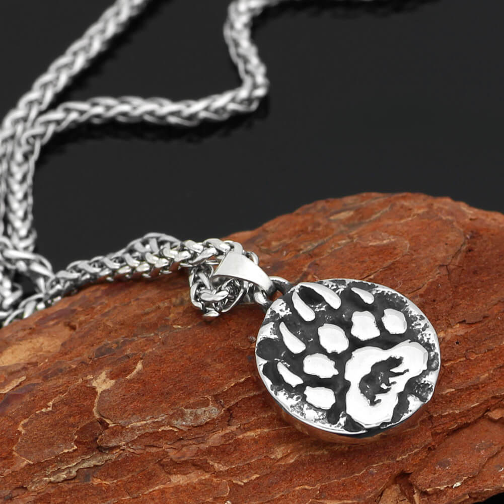 Men's Bear Paw Pendant Necklace