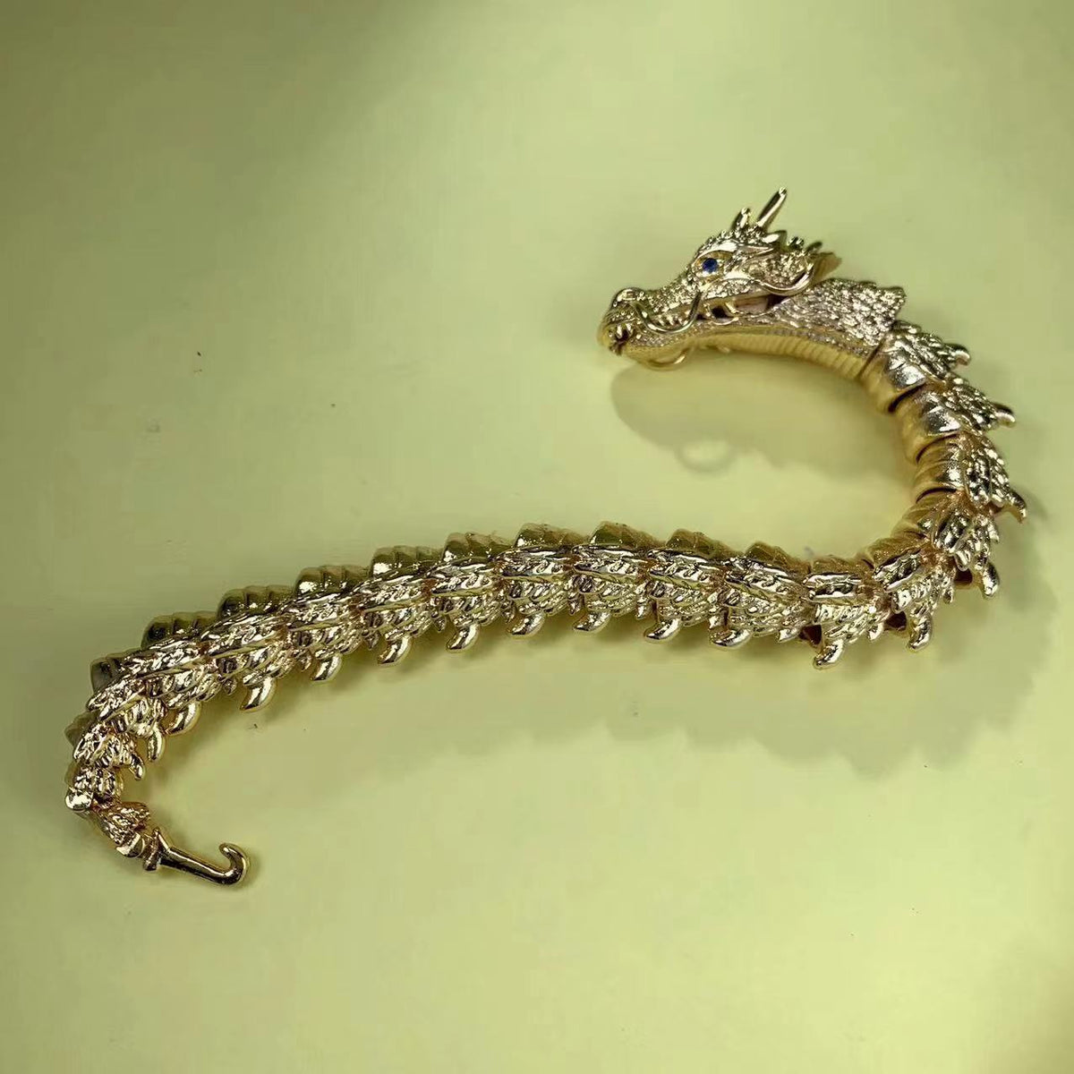 Men's Gold Plated 3D Dragon Bracelet Vintage Personalized Bangle Bracelet