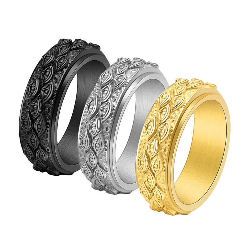 Rotating Eye Design Men's Ring