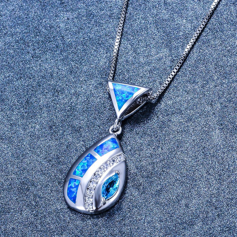 Triangle Opal Waterdrop Necklace