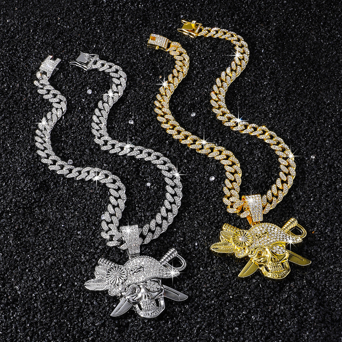 Hip-Hop Style Pirate Image Cuban Chain Pendant Necklace