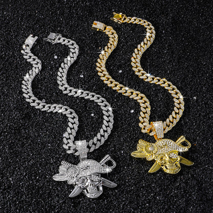 Hip-Hop Style Pirate Image Cuban Chain Pendant Necklace