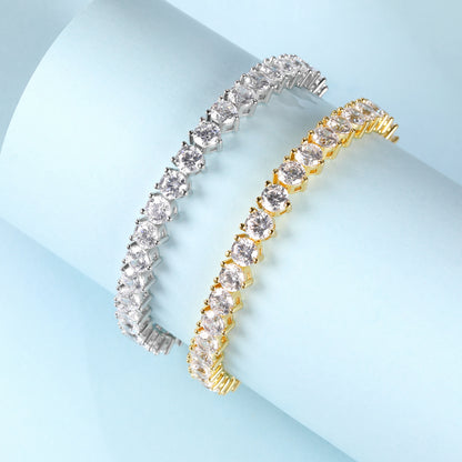 Women&Men's 4mm Zircon-Set Tennis Bracelet With Eight-Shaped Clasp