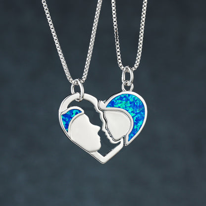 Opal Portrait Puzzle Set Necklace
