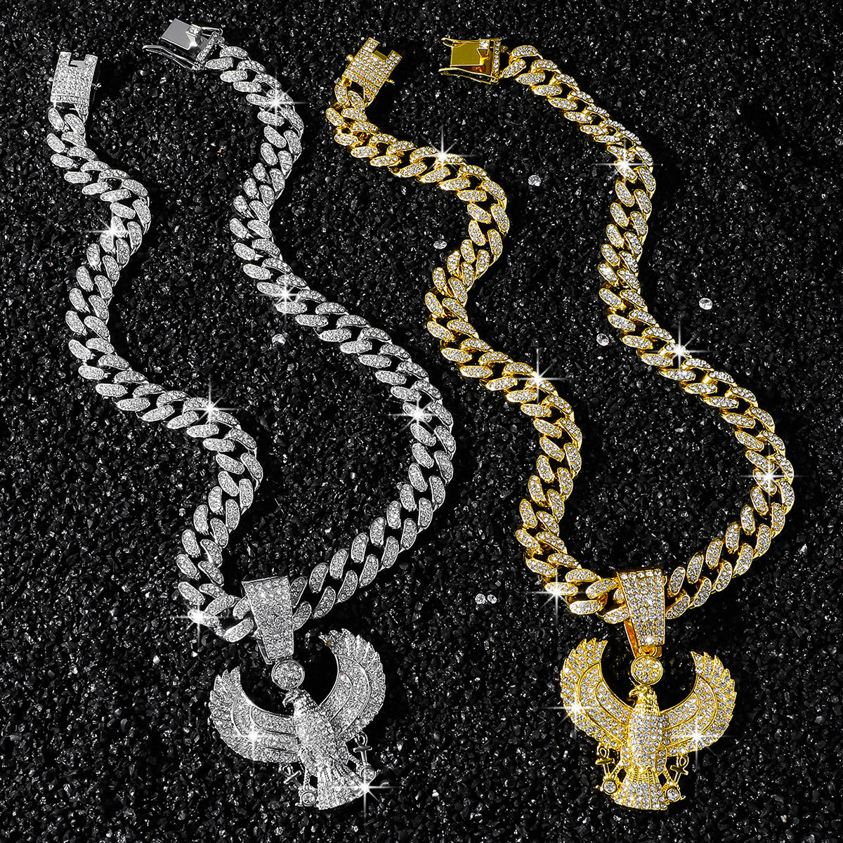 Hip-Hop Style Animal Eagle Cuban Chain Pendant Necklace