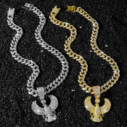 Hip-Hop Style Animal Eagle Cuban Chain Pendant Necklace