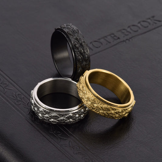 Rotating Eye Design Men's Ring