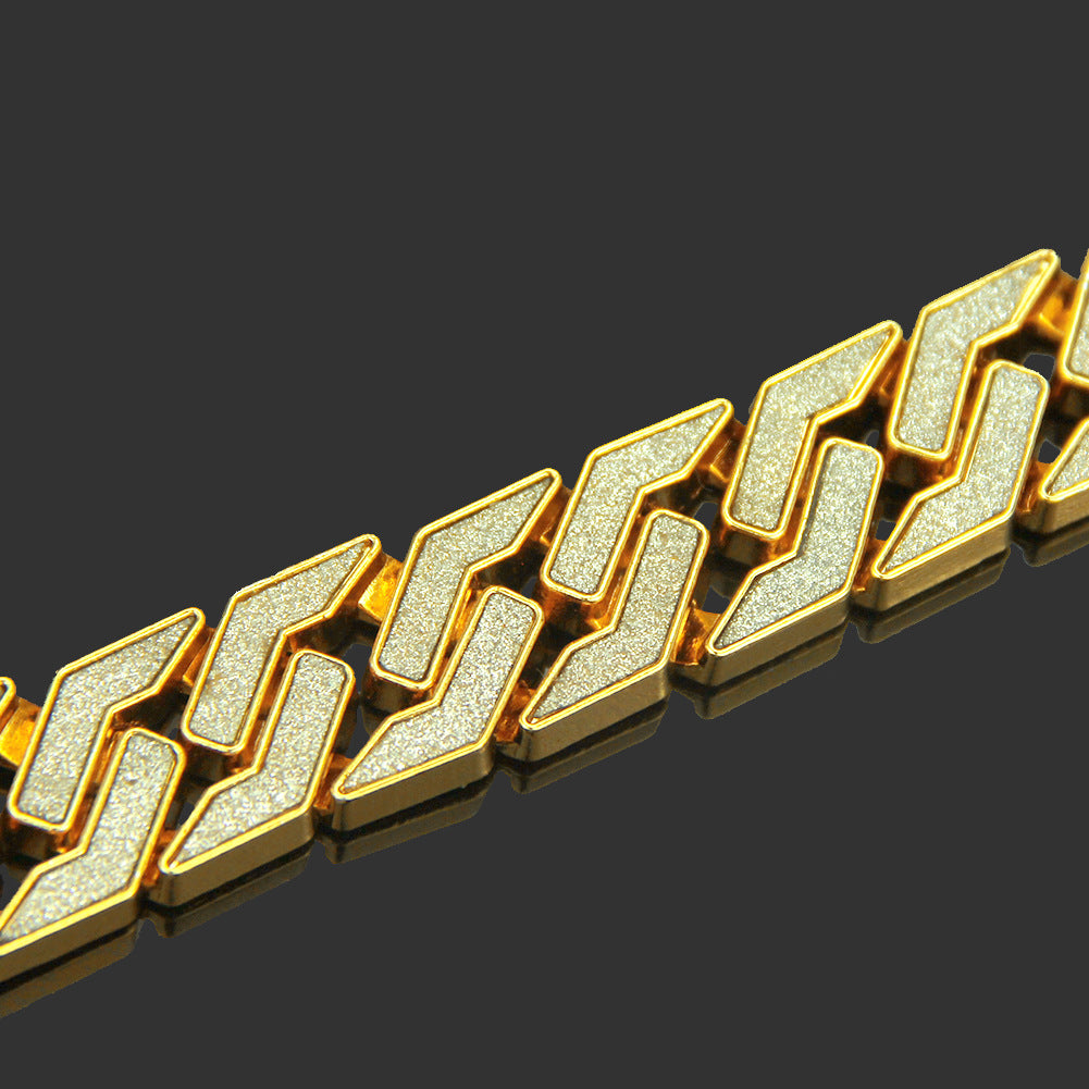 Hip-Hop Geometric Gold Glitter Bracelet