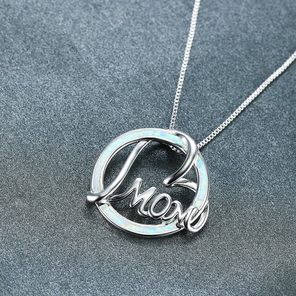 Opal Mom Round Necklace