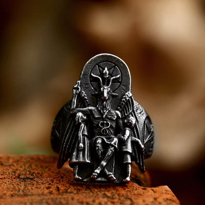 Men's Vintage Stainless Steel Sheep Head Skull Ring