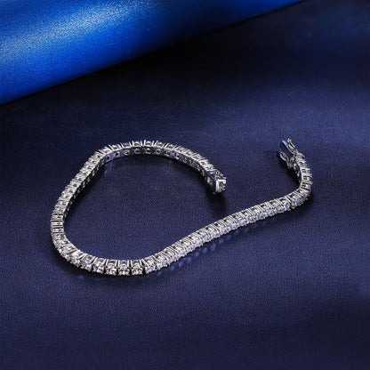 Women&Men's 2.5-3.5mm Four-Prong Set Zircon Tennis Bracelet