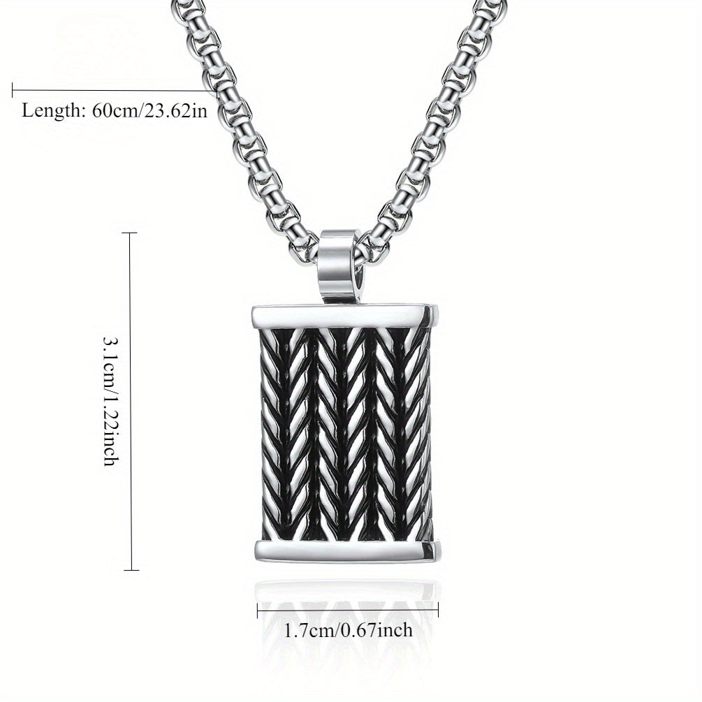 Fried Dough Twists Pattern Men's Pendant Necklace