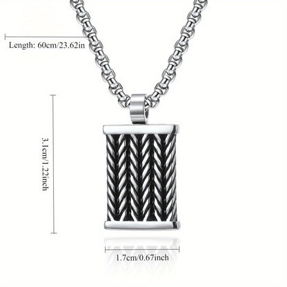 Fried Dough Twists Pattern Men's Pendant Necklace