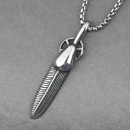 Men's Vintage Feather Pendant Necklace