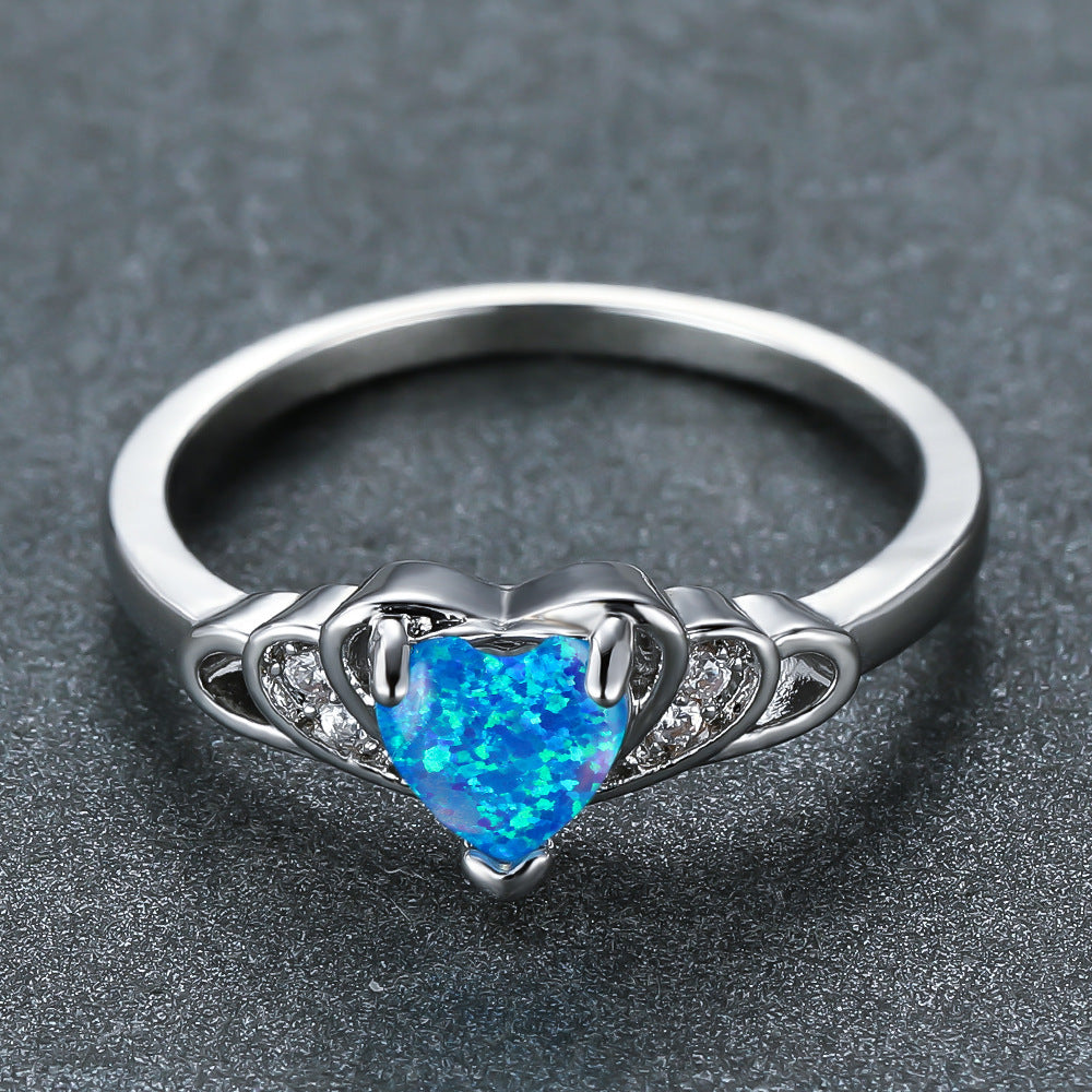 Women's Heart Opal Zirconia ring