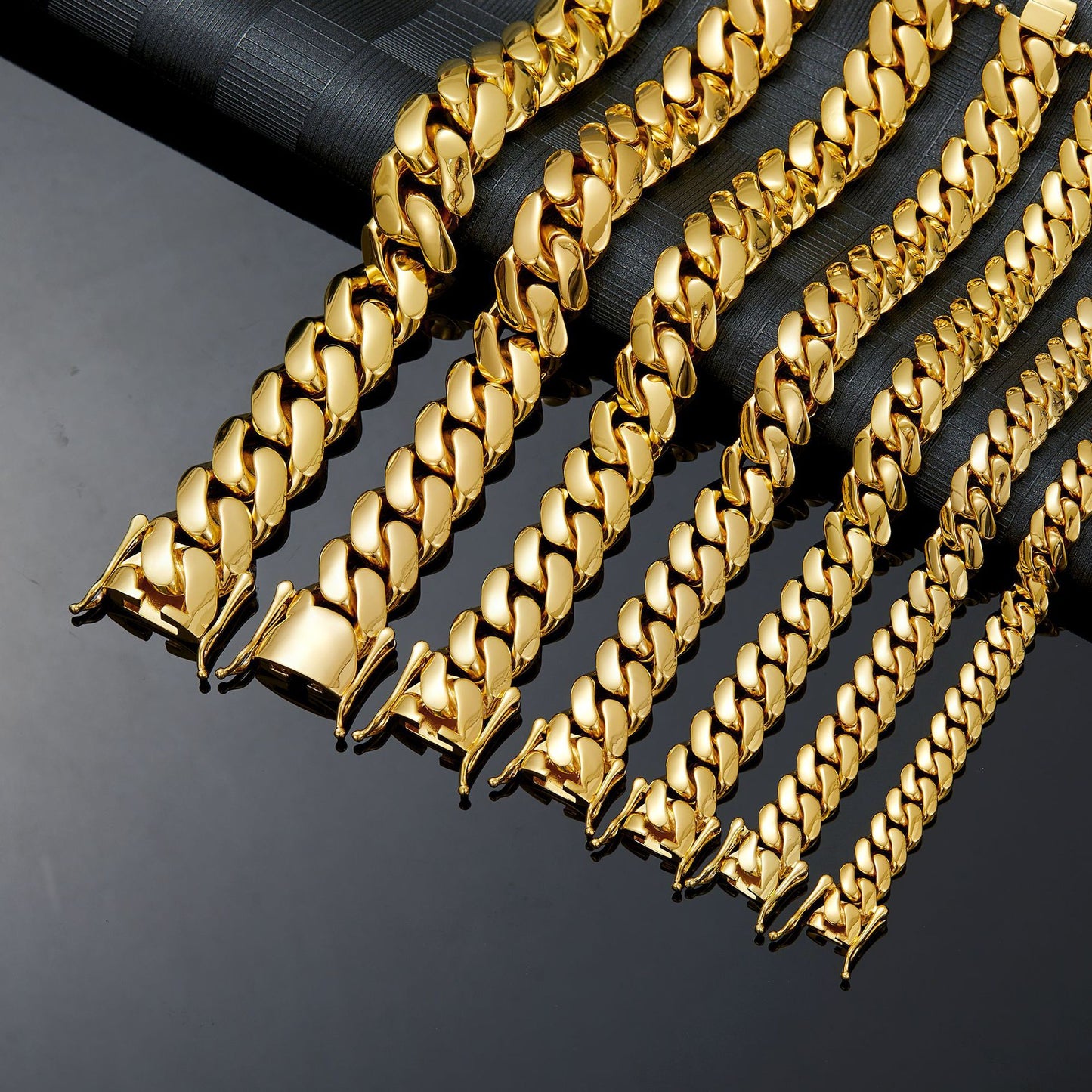 Fashion Hip Hop Stainless Steel Cuban Link Bracelet for Men Trendy Wrist Chain Jewelry