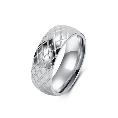 Rhombus grid men's ring