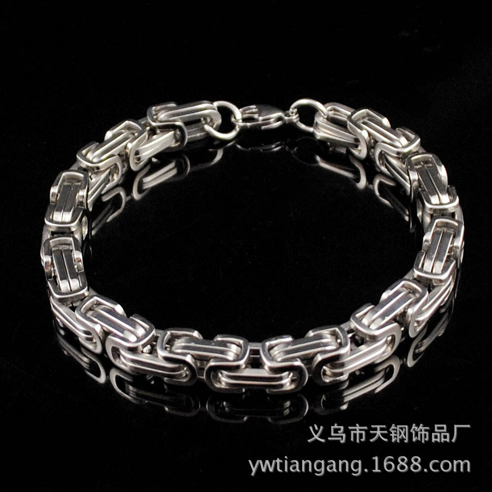 Men’s Stainless Steel Section Chain Bracelet Minimalist Fashion Wrist Jewelry
