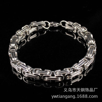 Men’s Stainless Steel Section Chain Bracelet Minimalist Fashion Wrist Jewelry