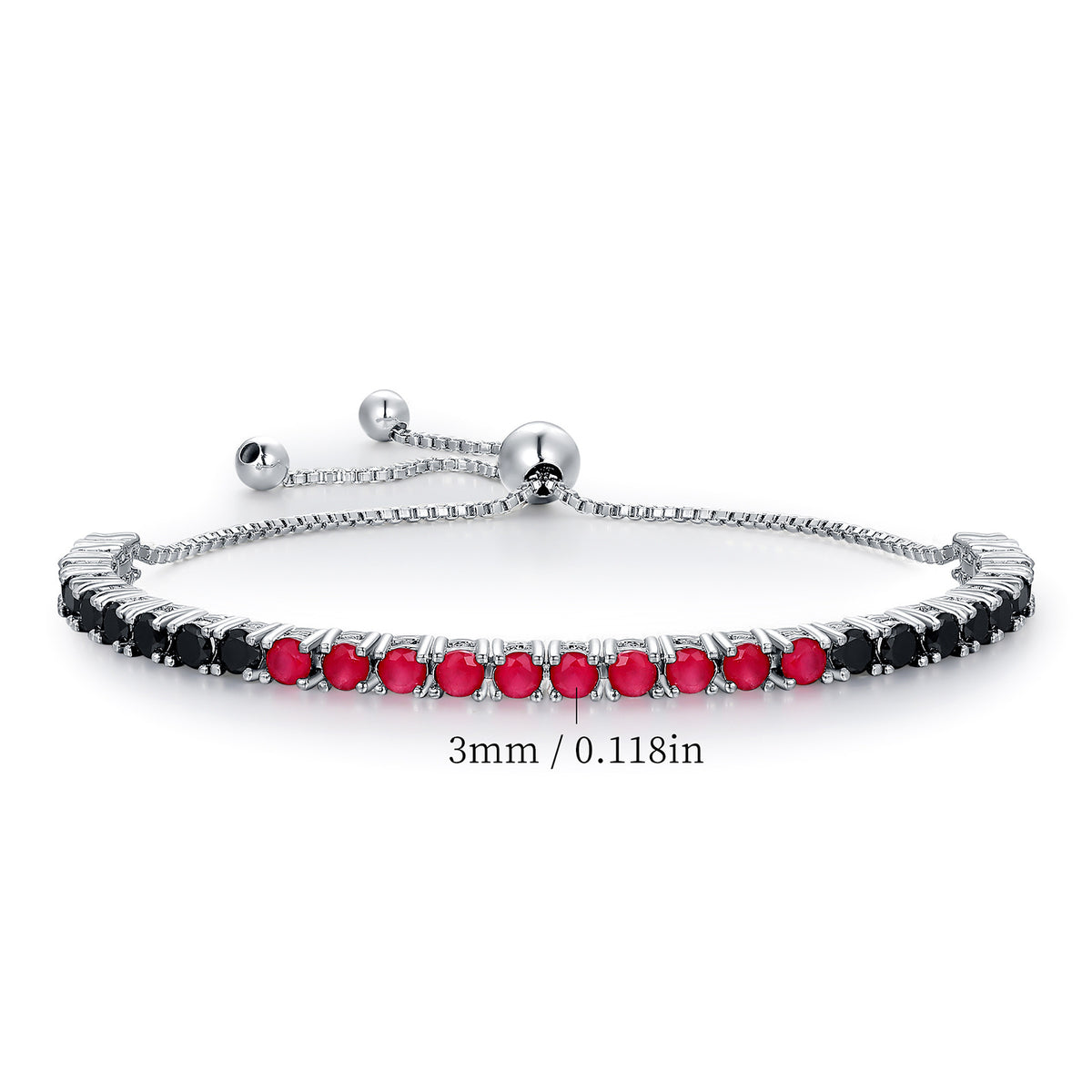 Women&Men's 3mm Adjustable Tennis Zircon Bracelet