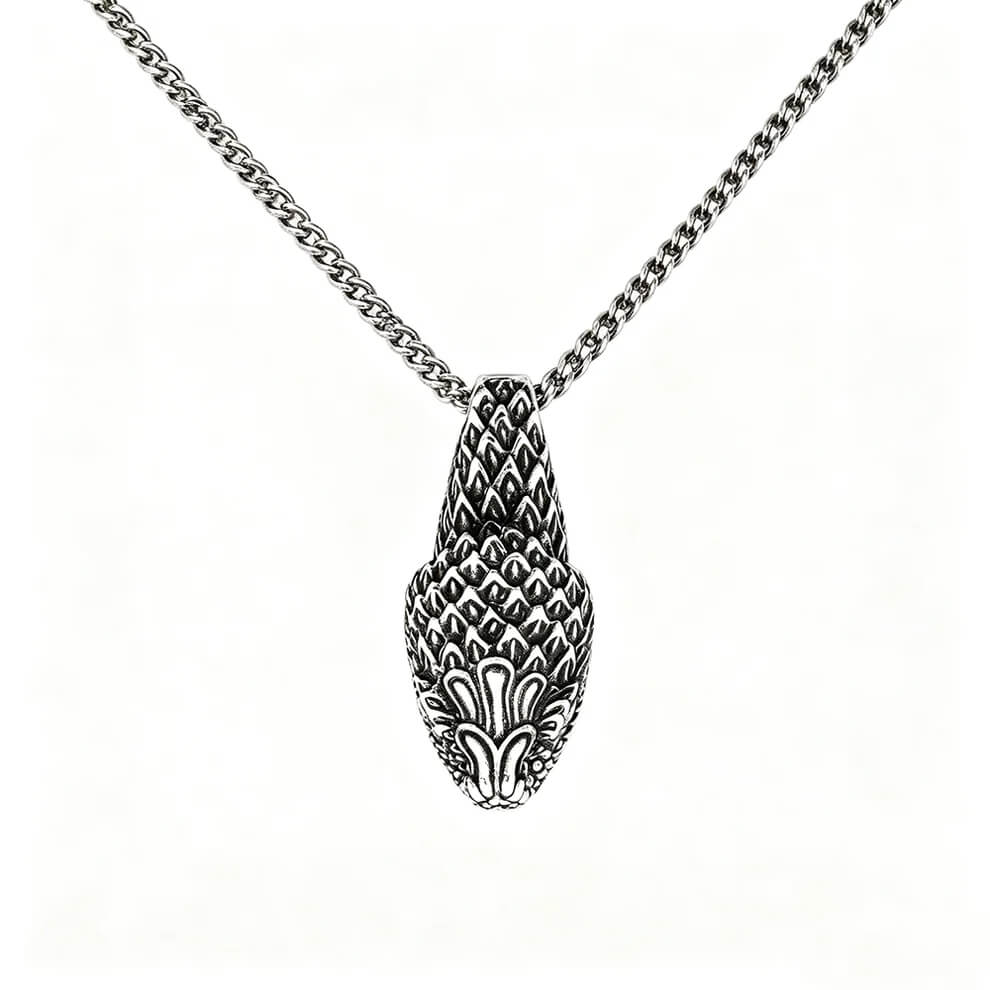 Men's Steel Cobra Punk Pendant Necklace
