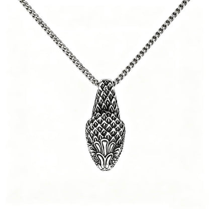 Men's Steel Cobra Punk Pendant Necklace