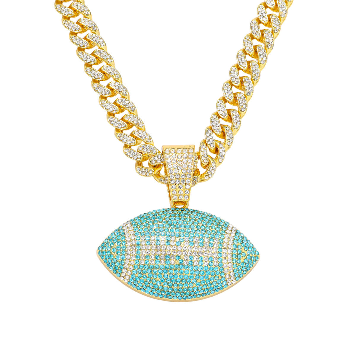 Hip-Hop Style Football Cuban Chain Pendant Necklace