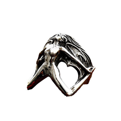 Men's Gothic-style demon ring